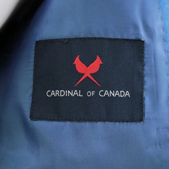 Cardinal of Canada NWOT Wool / Silk Sport Coat Size 40R US In Blue Herringbone